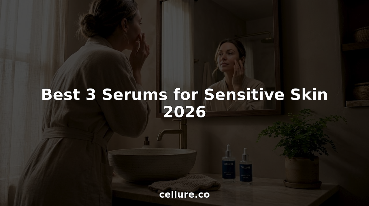 Woman applying serum in a sunlit bathroom
