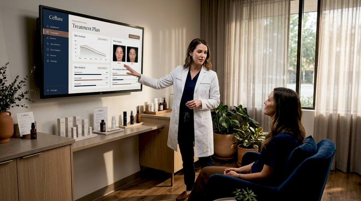 Dermatologist reviewing skin rejuvenation plan with patient