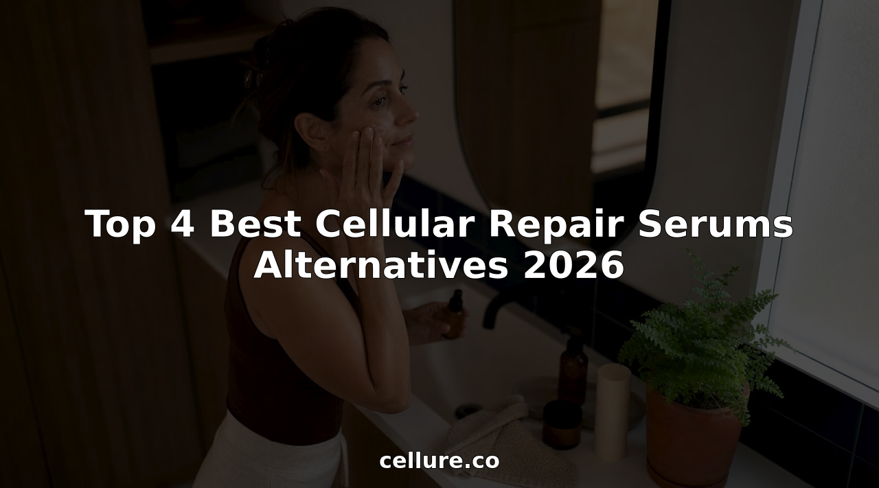 Woman applying cellular repair serum in bathroom