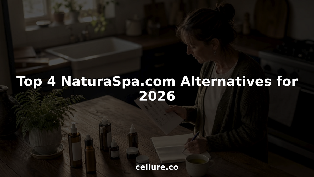 Woman comparing skincare product alternatives at desk
