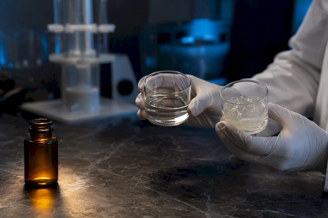 Laboratory vessels showing nucleotide solution differences
